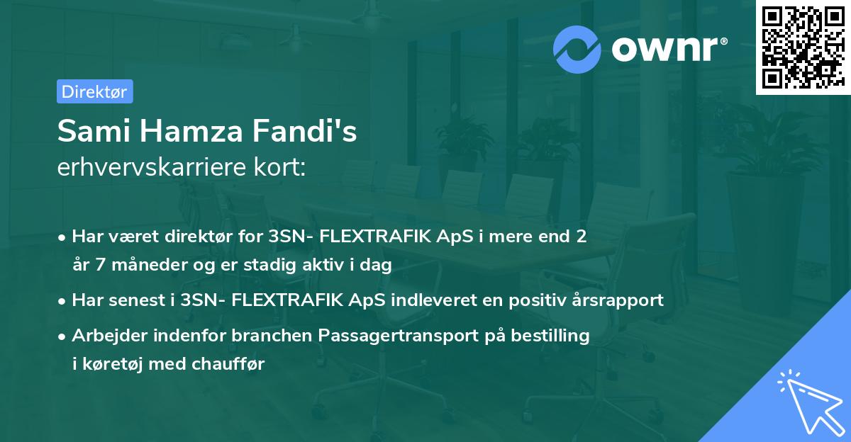 Sami Hamza Fandi's erhvervskarriere kort