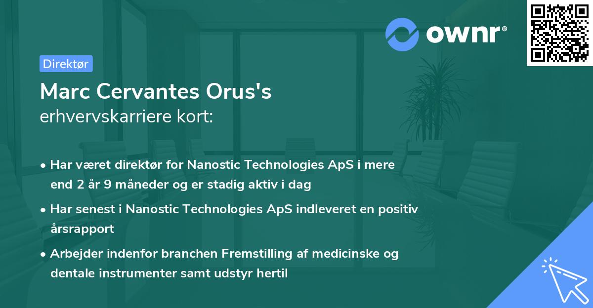 Marc Cervantes Orus's erhvervskarriere kort