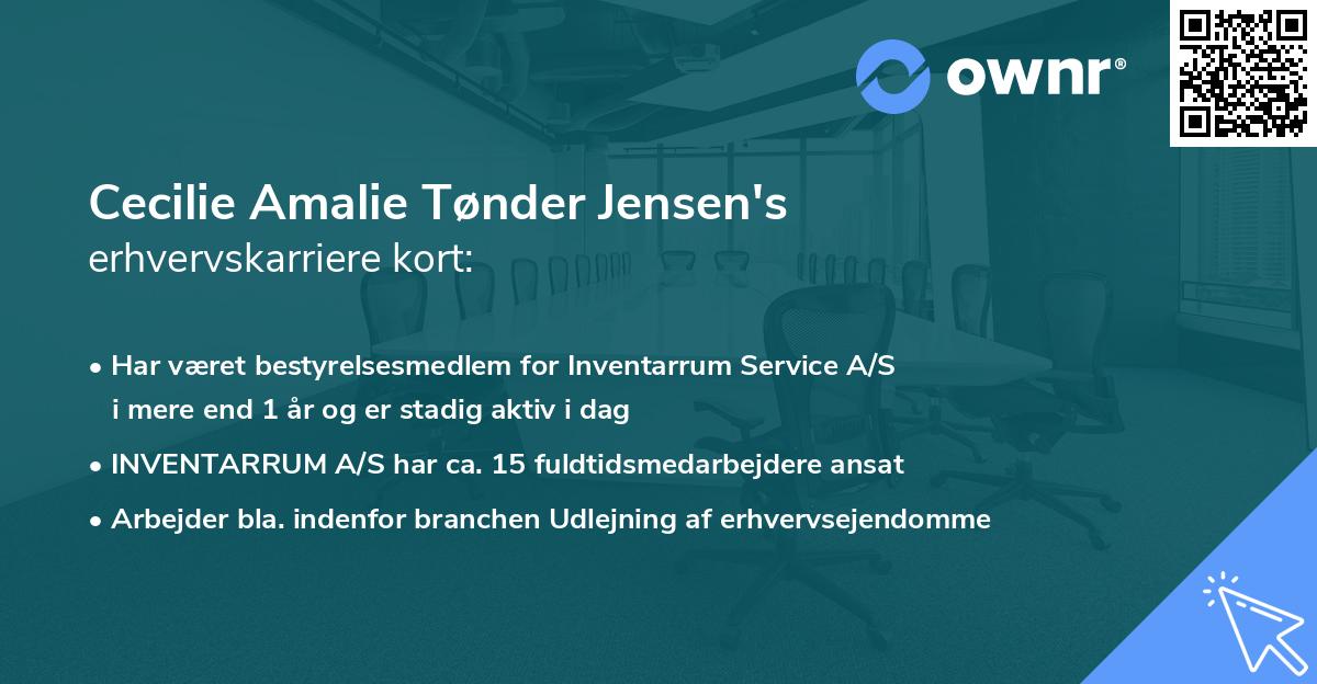 Cecilie Amalie Tønder Jensen's erhvervskarriere kort