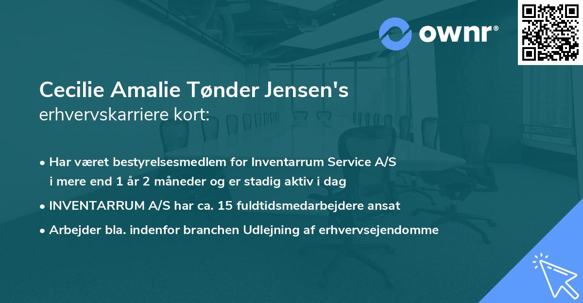 Cecilie Amalie Tønder Jensen's erhvervskarriere kort