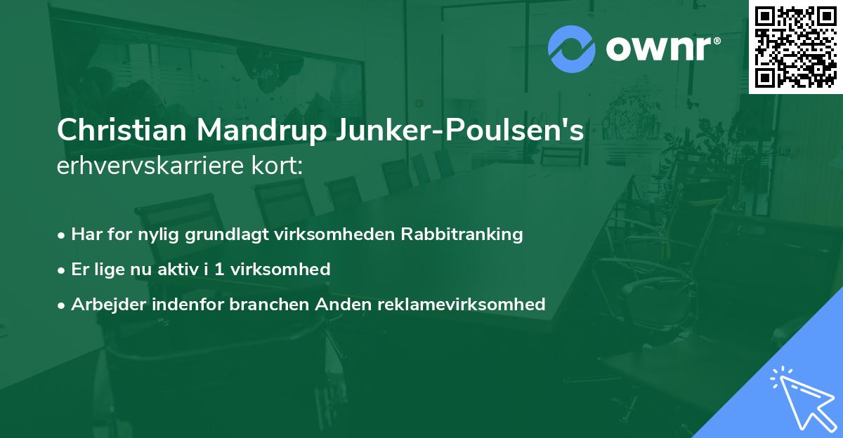Christian Mandrup Junker-Poulsen's erhvervskarriere kort