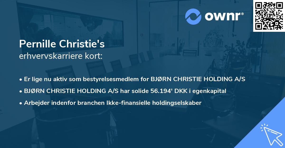 Pernille Christie's erhvervskarriere kort