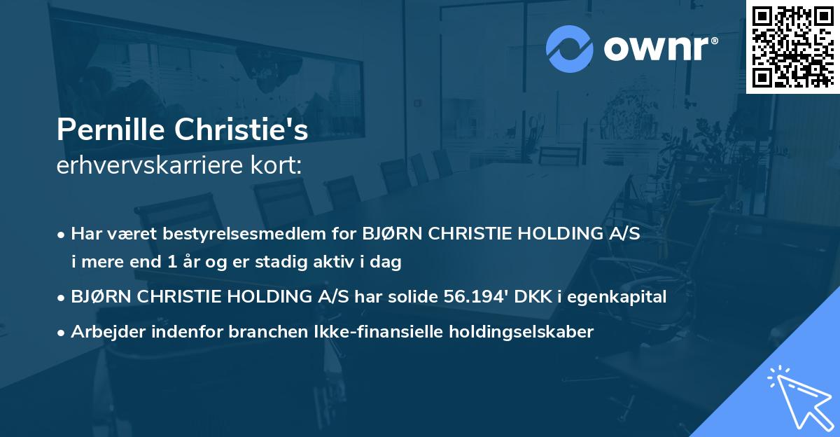 Pernille Christie's erhvervskarriere kort