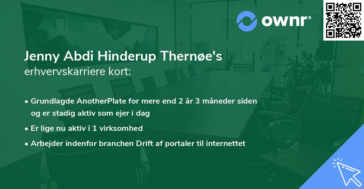 Jenny Abdi Hinderup Thernøe's erhvervskarriere kort