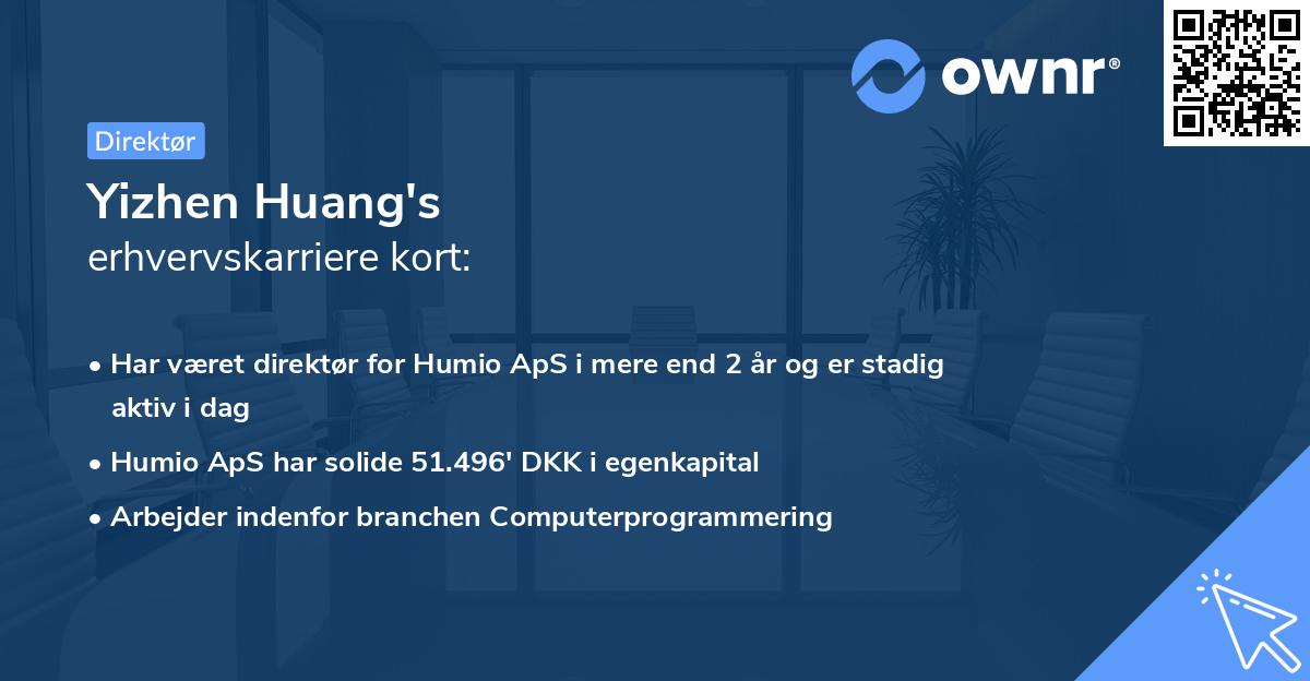 Yizhen Huang's erhvervskarriere kort