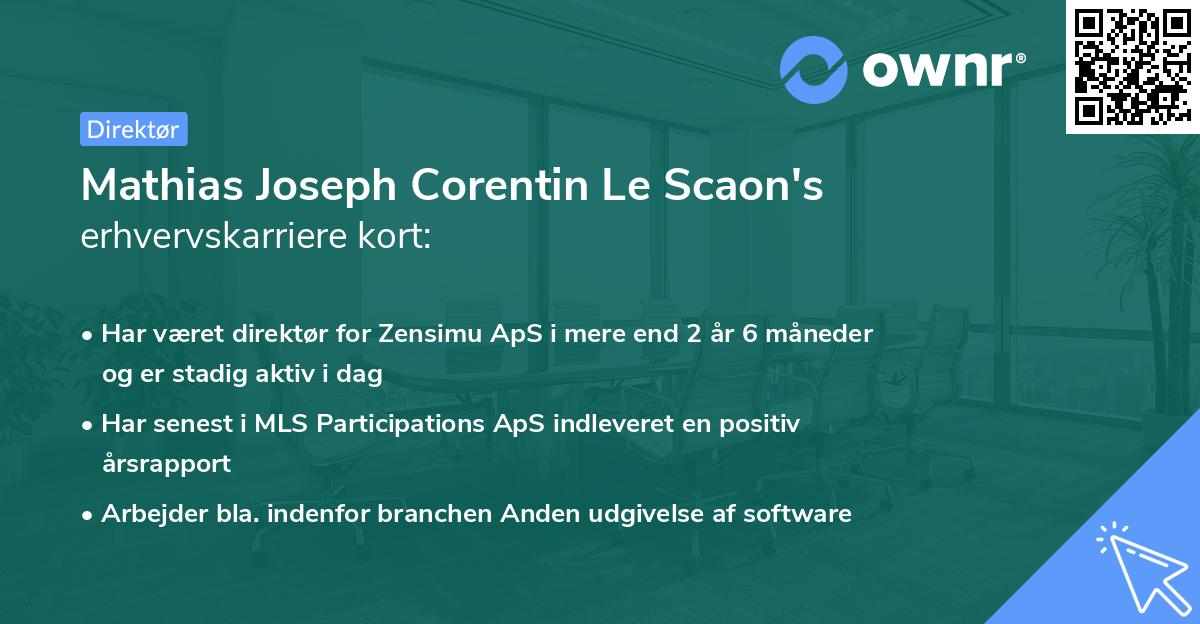 Mathias Joseph Corentin Le Scaon's erhvervskarriere kort