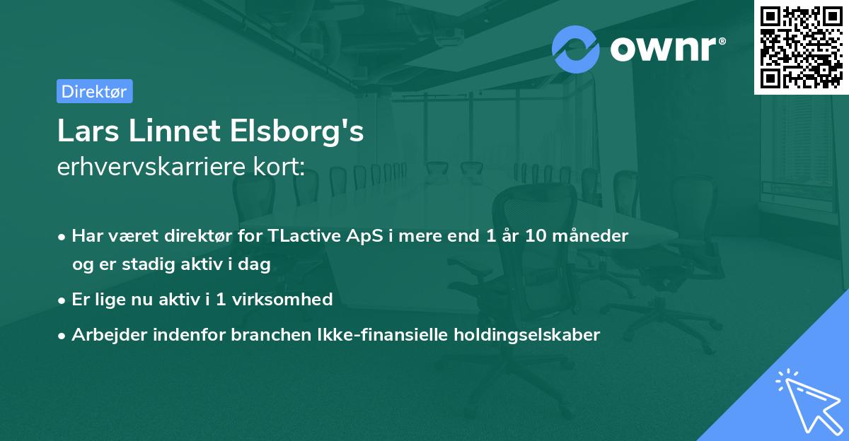Lars Linnet Elsborg's erhvervskarriere kort