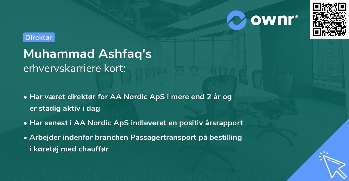 Muhammad Ashfaq's erhvervskarriere kort