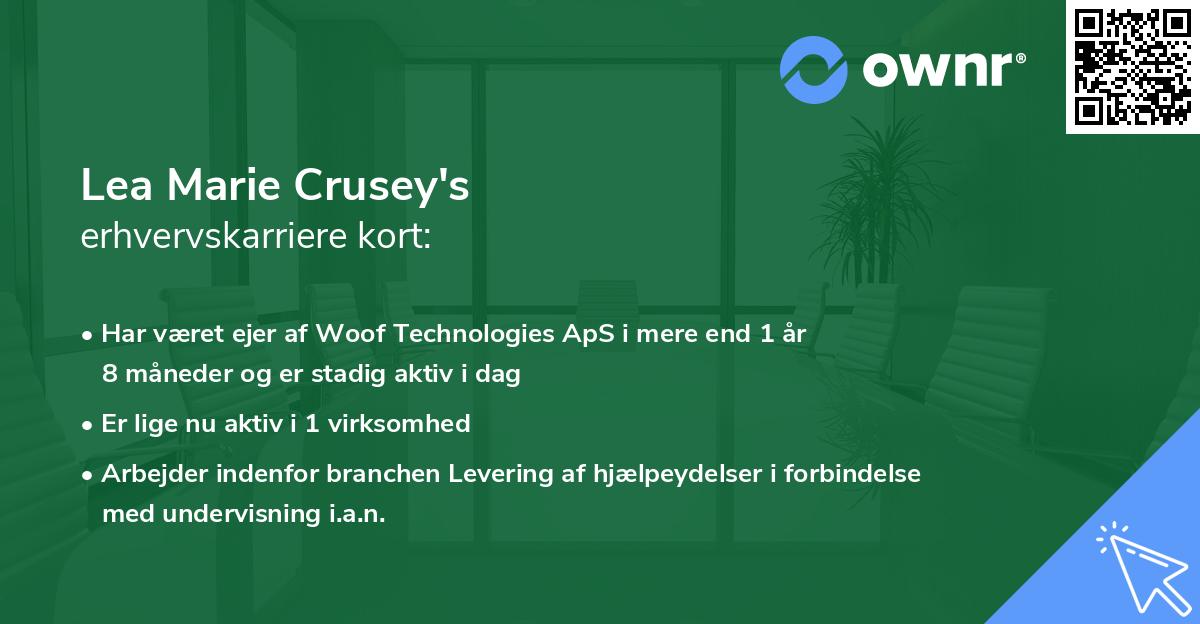 Lea Marie Crusey's erhvervskarriere kort