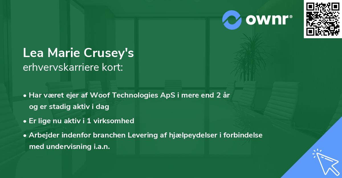 Lea Marie Crusey's erhvervskarriere kort