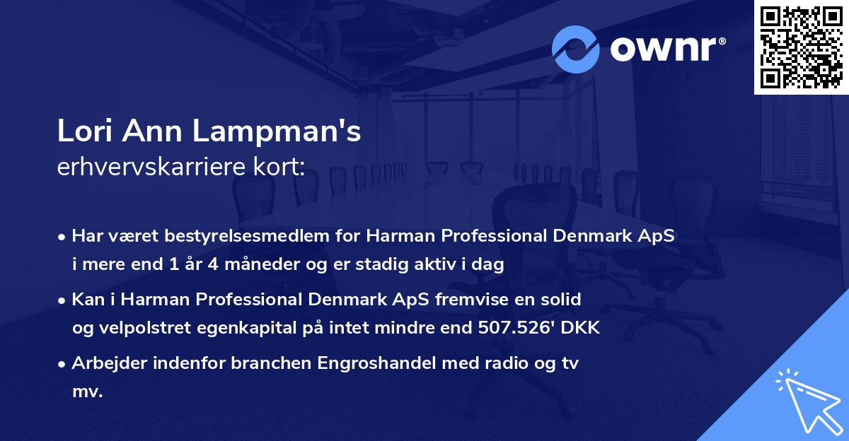 Lori Ann Lampman's erhvervskarriere kort