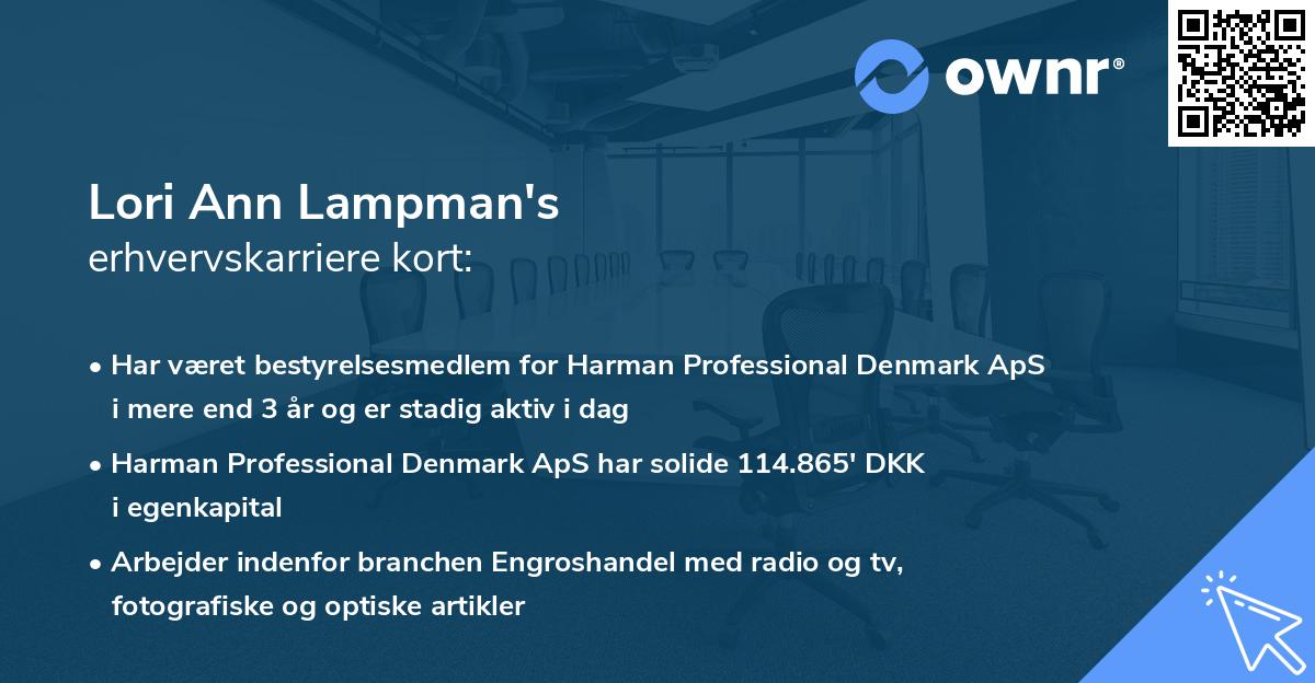 Lori Ann Lampman's erhvervskarriere kort