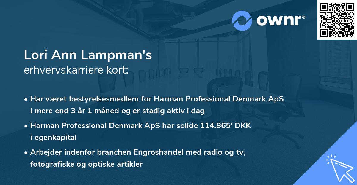 Lori Ann Lampman's erhvervskarriere kort