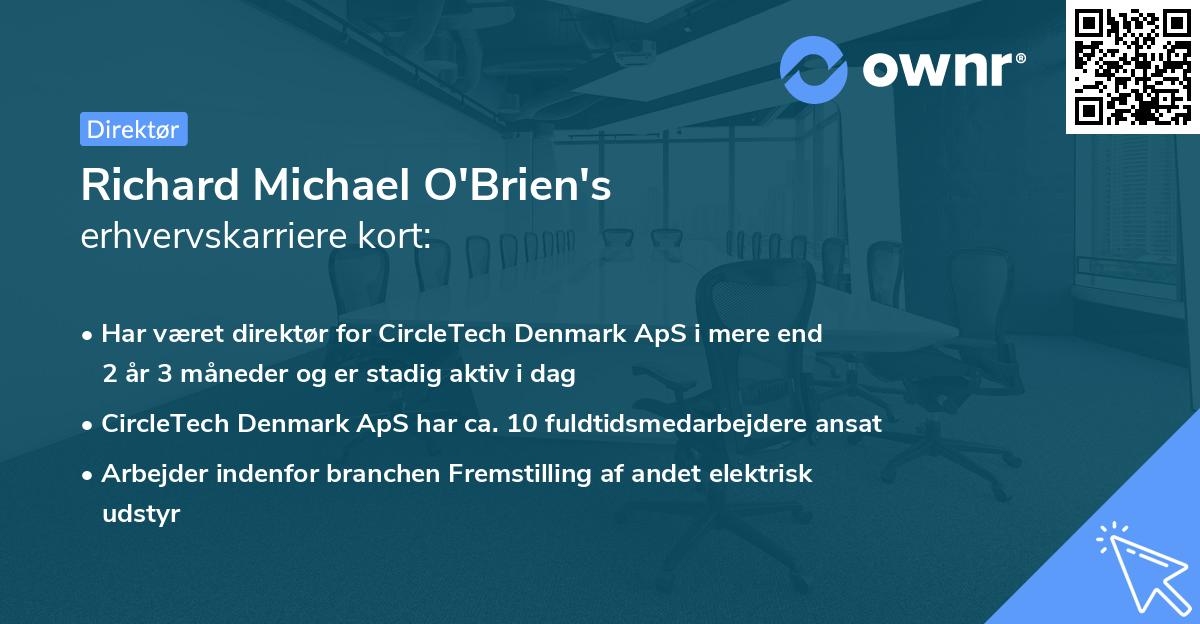 Richard Michael O'Brien's erhvervskarriere kort