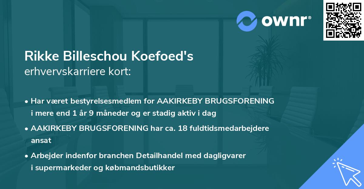 Rikke Billeschou Koefoed's erhvervskarriere kort