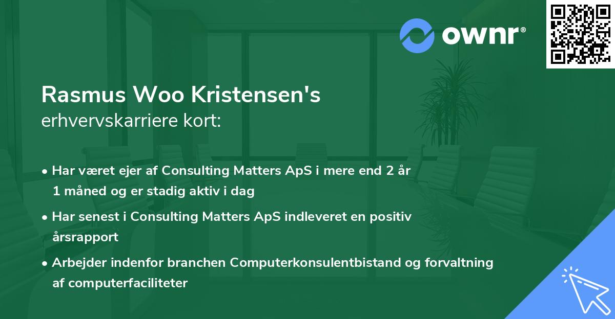 Rasmus Woo Kristensen's erhvervskarriere kort