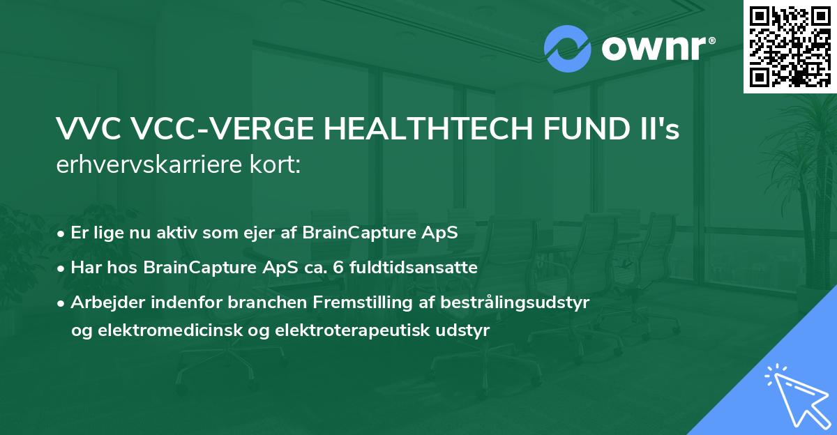 VVC VCC-VERGE HEALTHTECH FUND II's erhvervskarriere kort