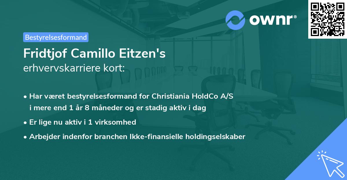 Fridtjof Camillo Eitzen's erhvervskarriere kort