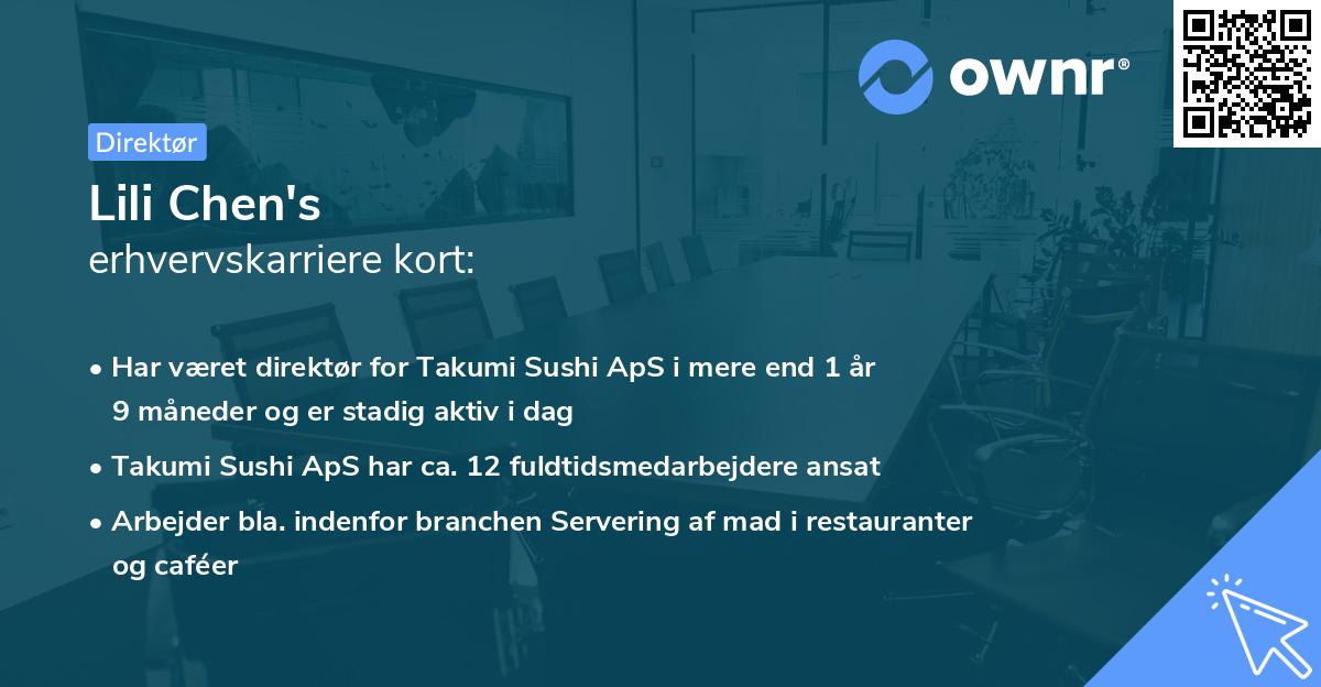 Lili Chen's erhvervskarriere kort