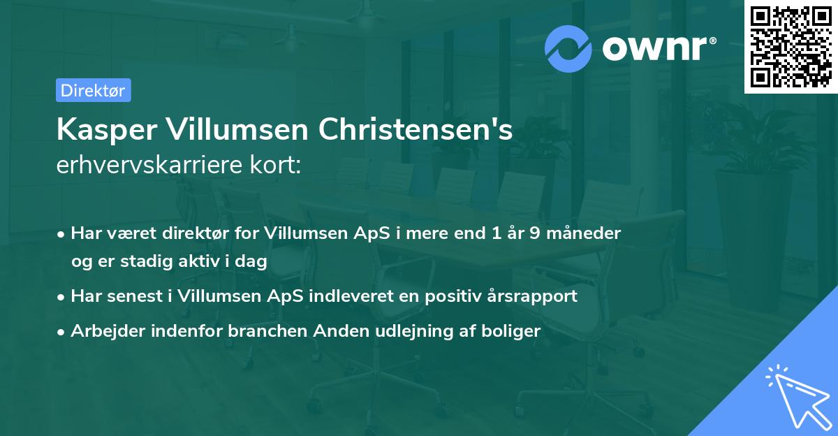 Kasper Villumsen Christensen's erhvervskarriere kort