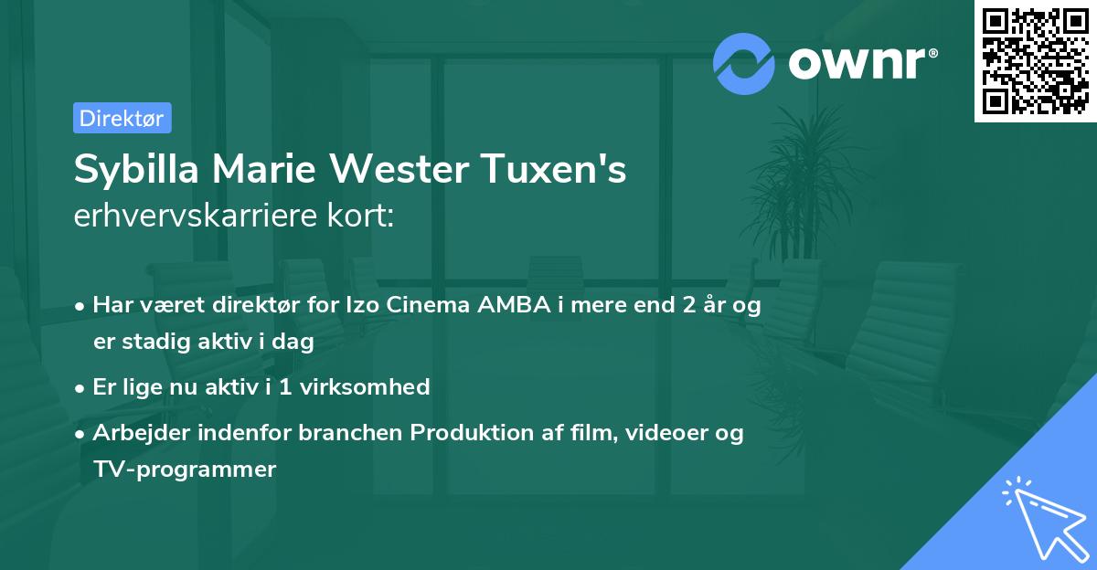 Sybilla Marie Wester Tuxen's erhvervskarriere kort