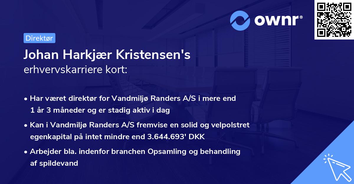 Johan Harkjær Kristensen's erhvervskarriere kort
