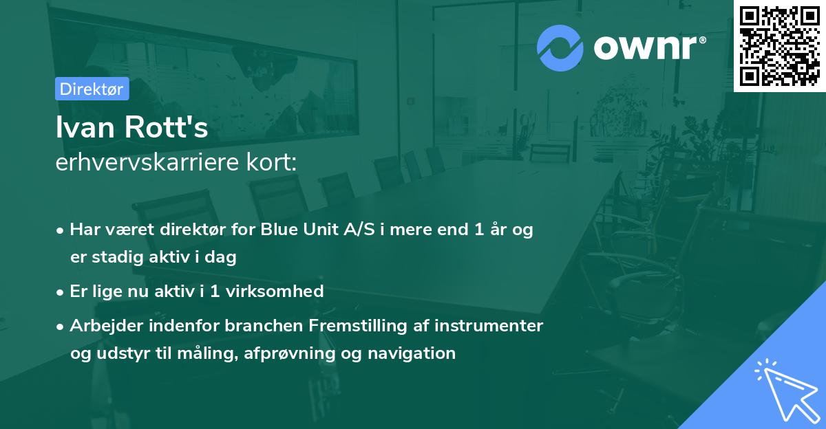 Ivan Rott's erhvervskarriere kort