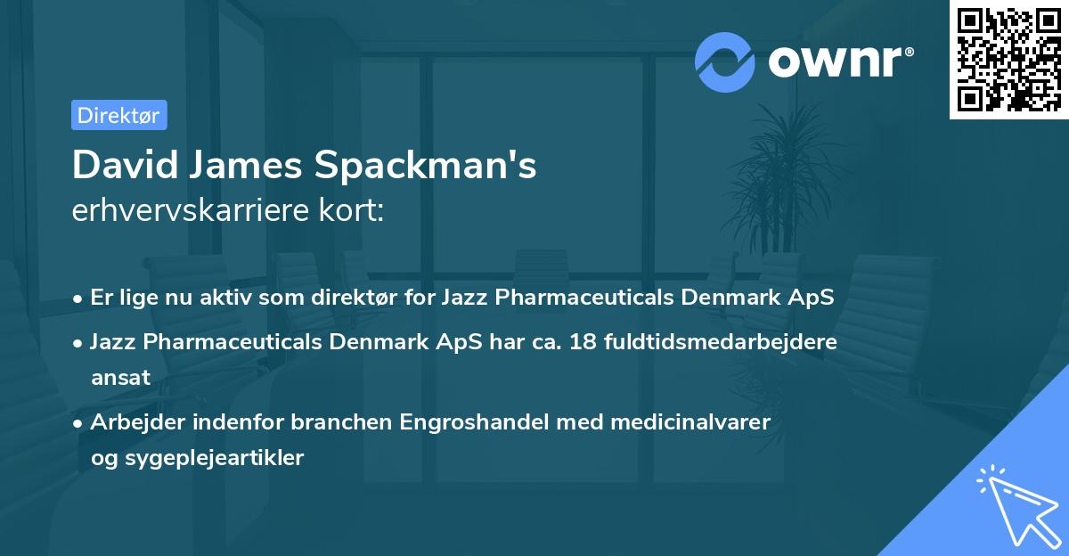 David James Spackman's erhvervskarriere kort