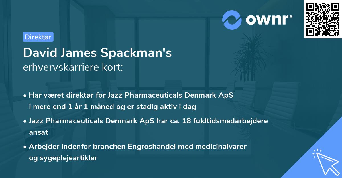 David James Spackman's erhvervskarriere kort