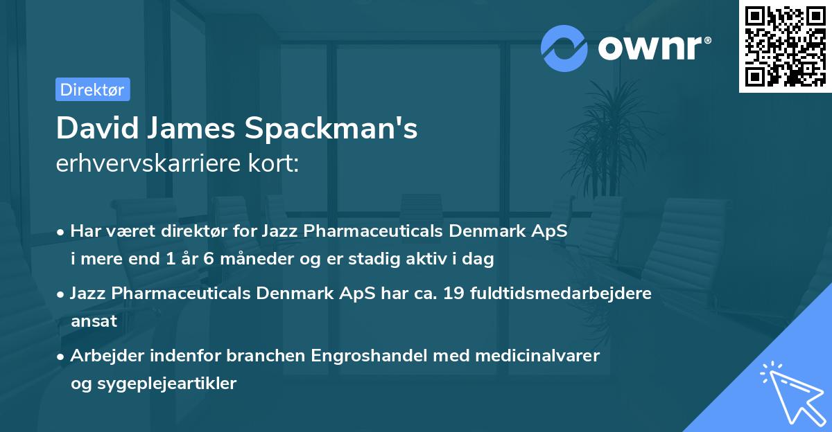 David James Spackman's erhvervskarriere kort