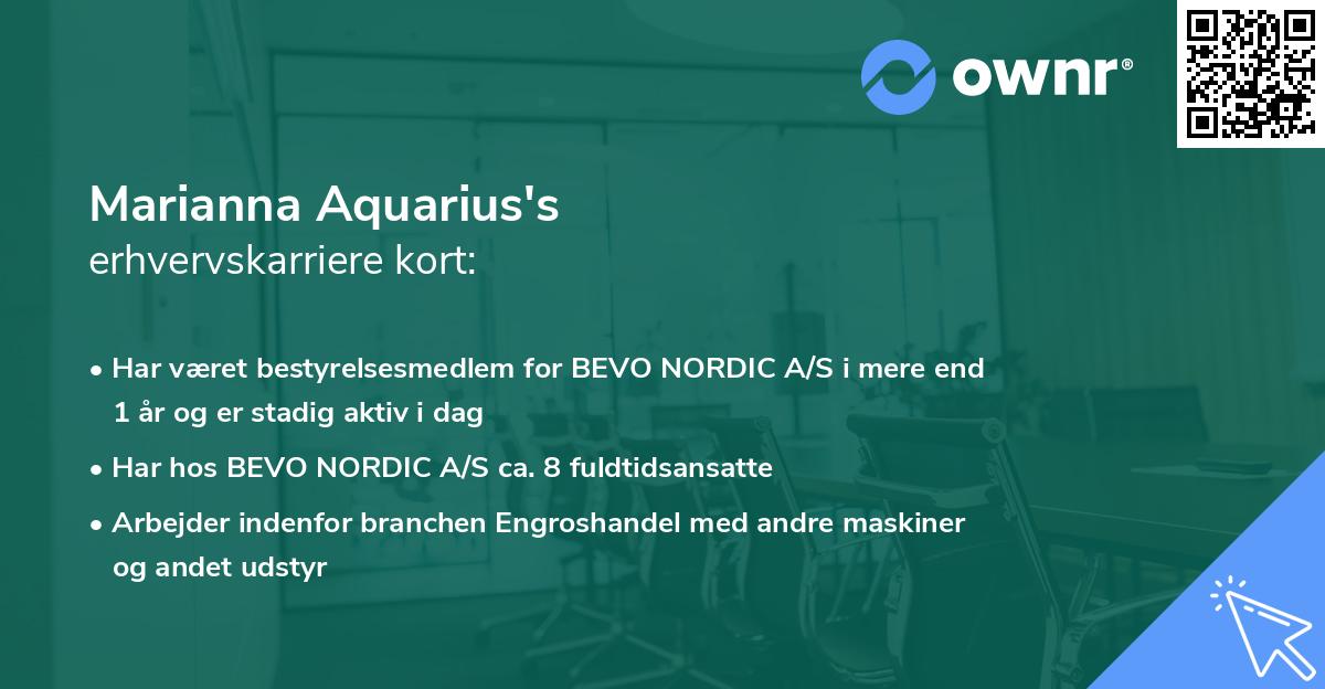 Marianna Aquarius's erhvervskarriere kort
