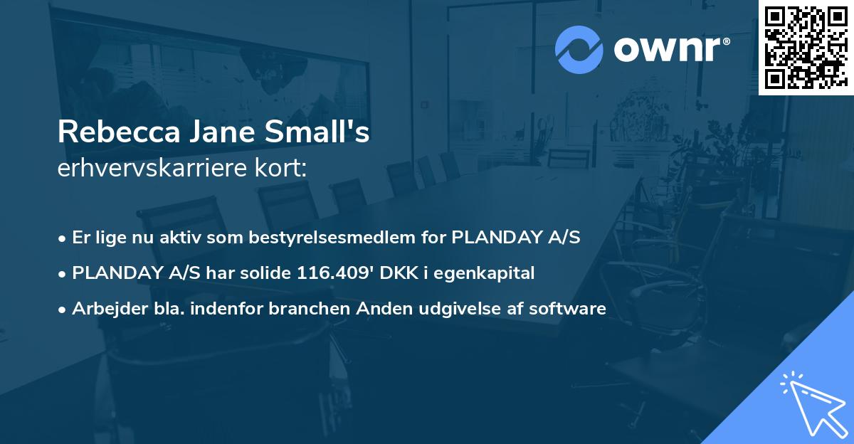 Rebecca Jane Small's erhvervskarriere kort