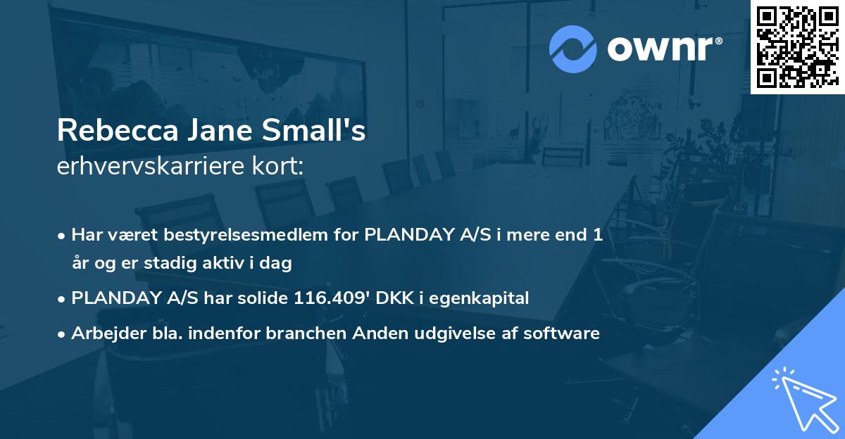 Rebecca Jane Small's erhvervskarriere kort