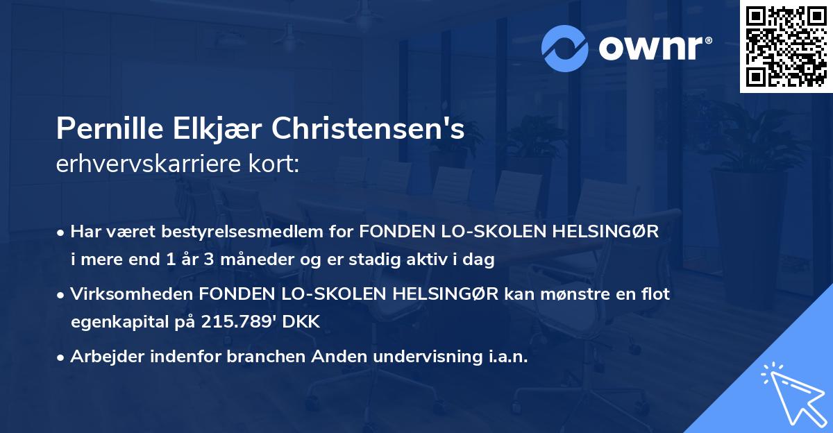 Pernille Elkjær Christensen's erhvervskarriere kort