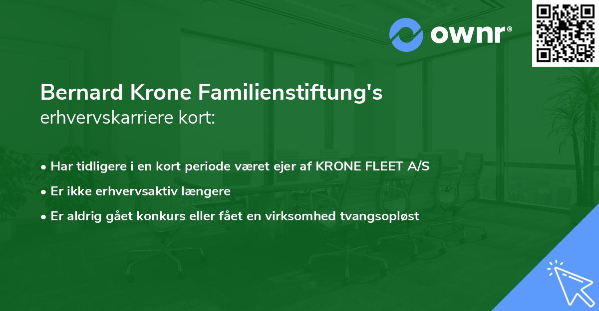Bernard Krone Familienstiftung's erhvervskarriere kort