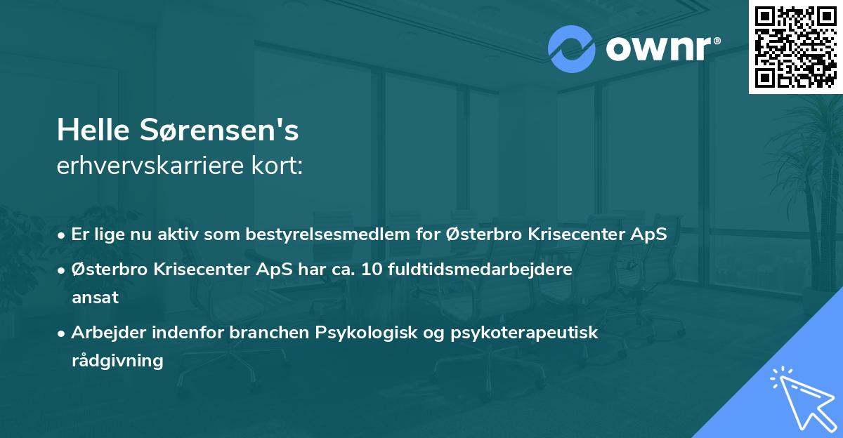 Helle Sørensen's erhvervskarriere kort