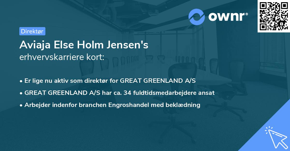 Aviaja Else Holm Jensen's erhvervskarriere kort
