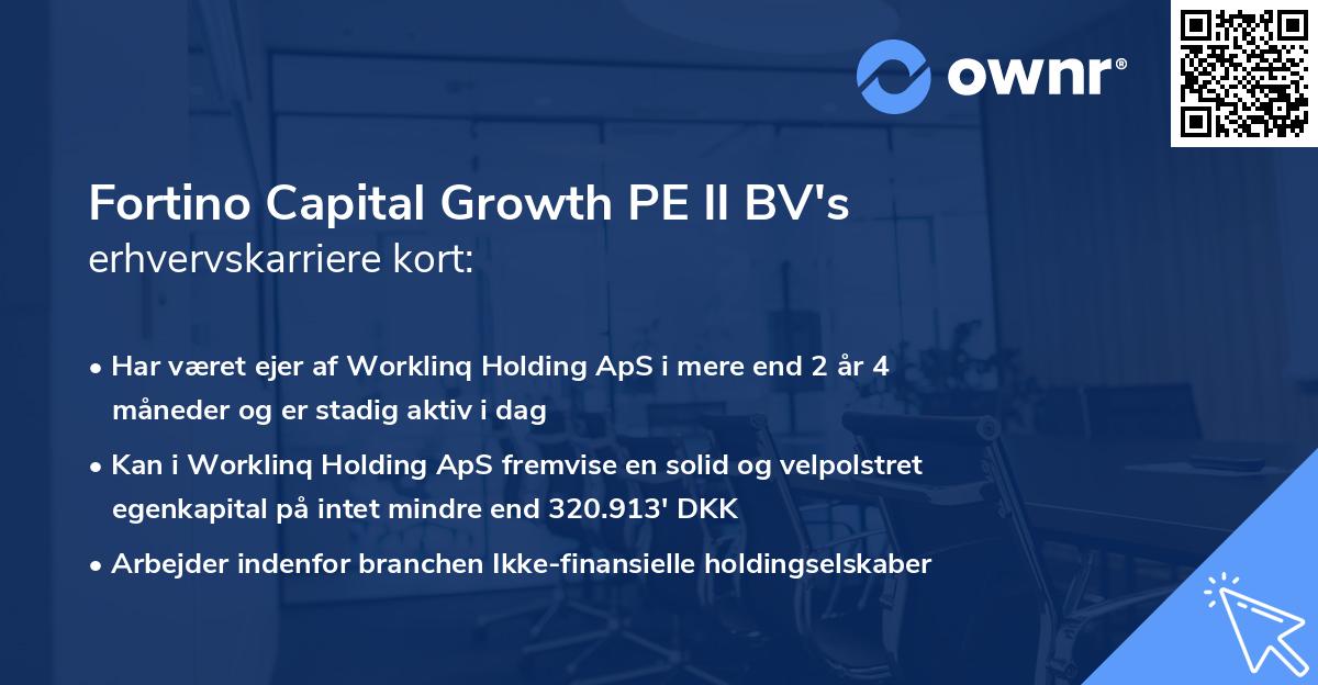 Fortino Capital Growth PE II BV's erhvervskarriere kort