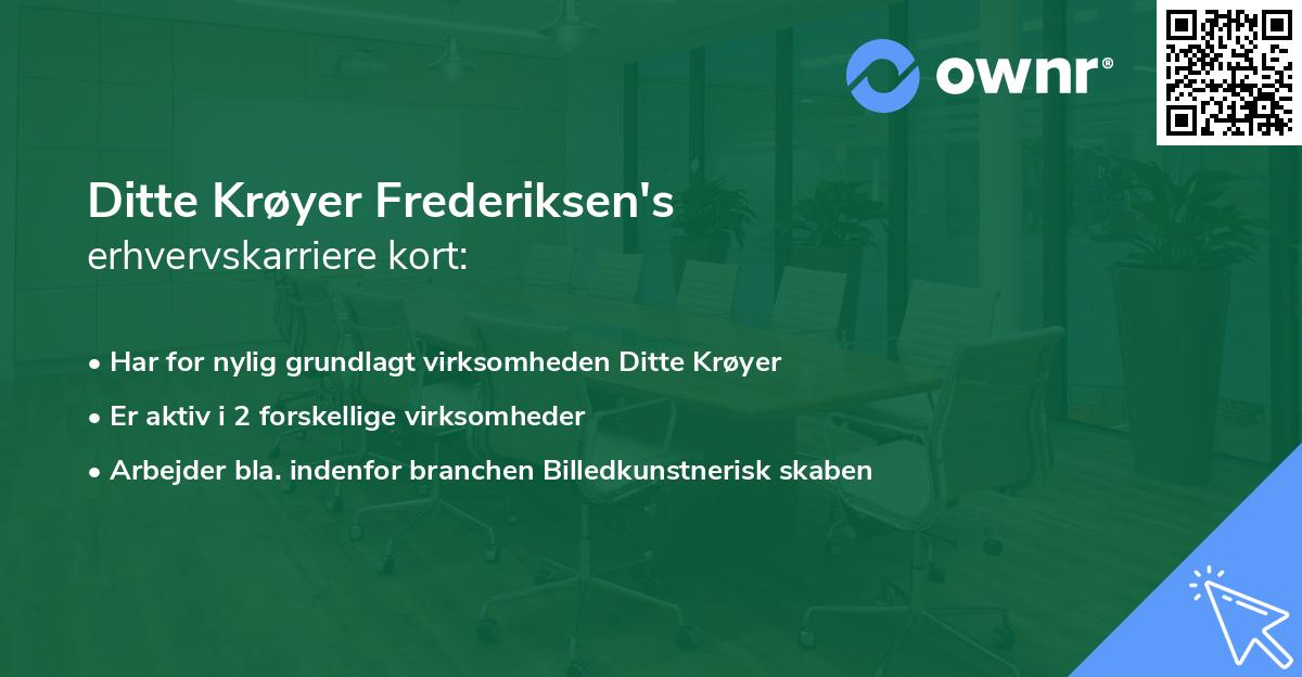 Ditte Krøyer Frederiksen's erhvervskarriere kort