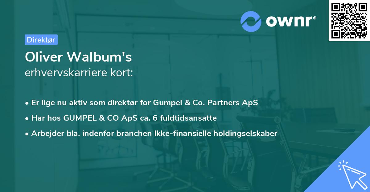 Oliver Walbum's erhvervskarriere kort