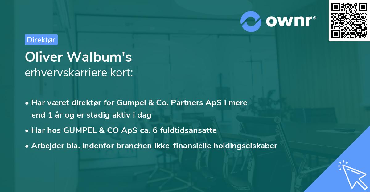 Oliver Walbum's erhvervskarriere kort