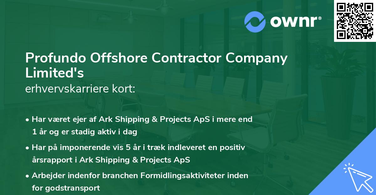 Profundo Offshore Contractor Company Limited's erhvervskarriere kort