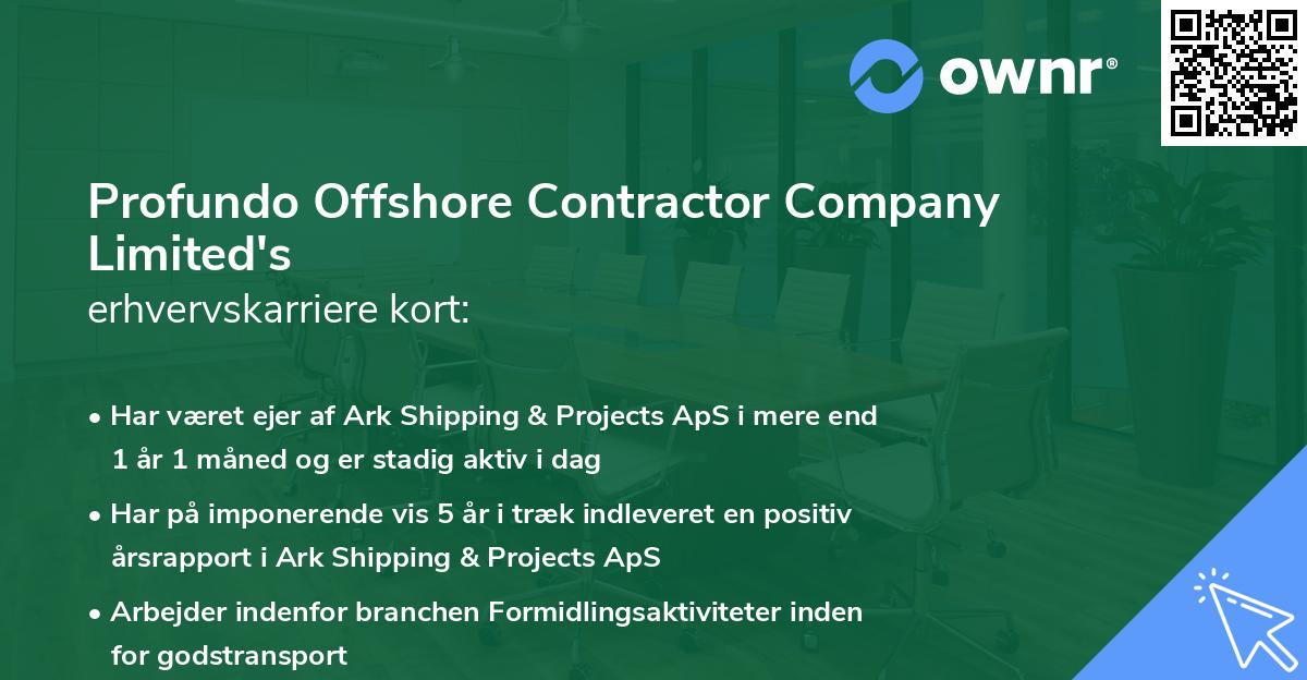 Profundo Offshore Contractor Company Limited's erhvervskarriere kort
