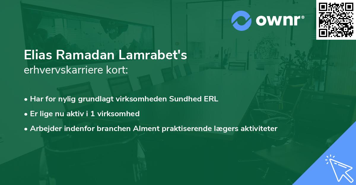 Elias Ramadan Lamrabet's erhvervskarriere kort
