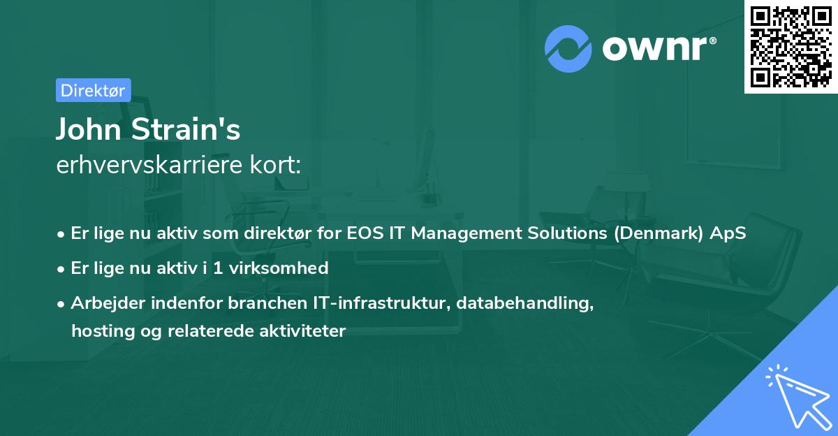 John Strain's erhvervskarriere kort