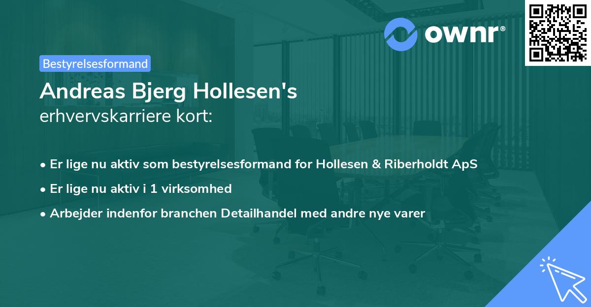 Andreas Bjerg Hollesen's erhvervskarriere kort