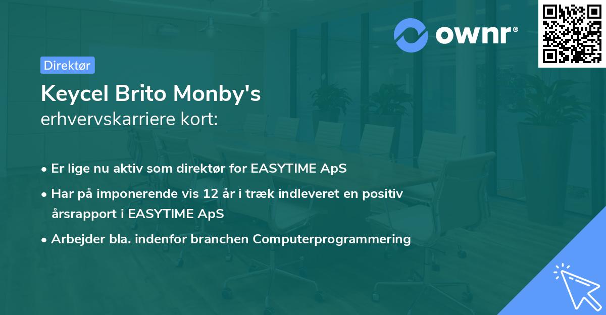 Keycel Brito Monby's erhvervskarriere kort