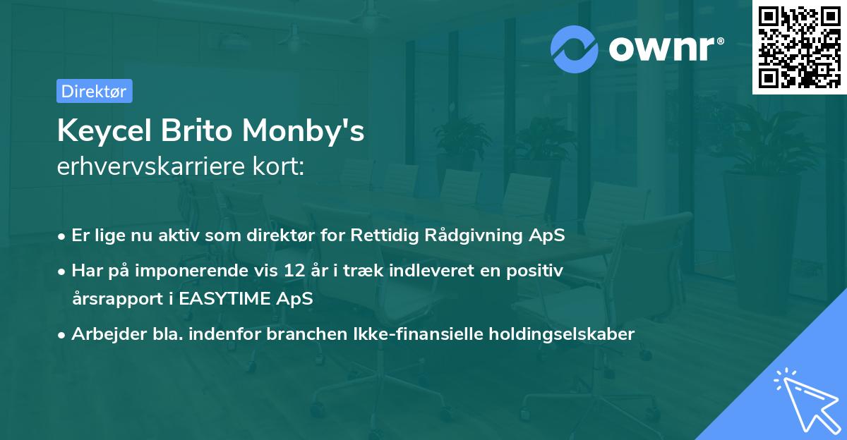 Keycel Brito Monby's erhvervskarriere kort