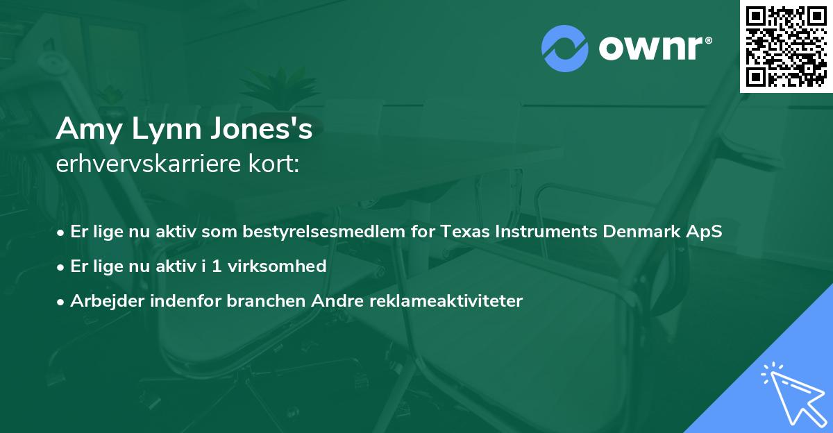 Amy Lynn Jones's erhvervskarriere kort