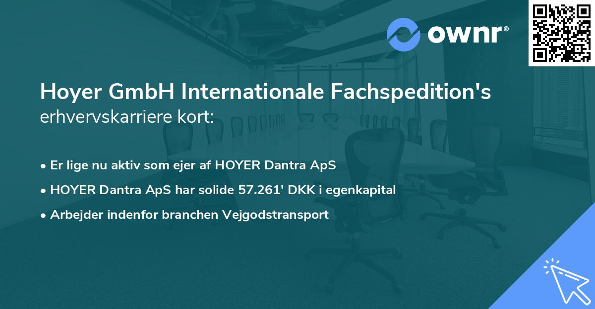 Hoyer GmbH Internationale Fachspedition's erhvervskarriere kort